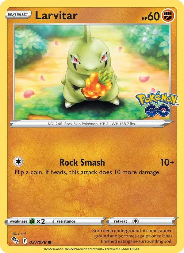 Larvitar #037 – Pokémon GO card