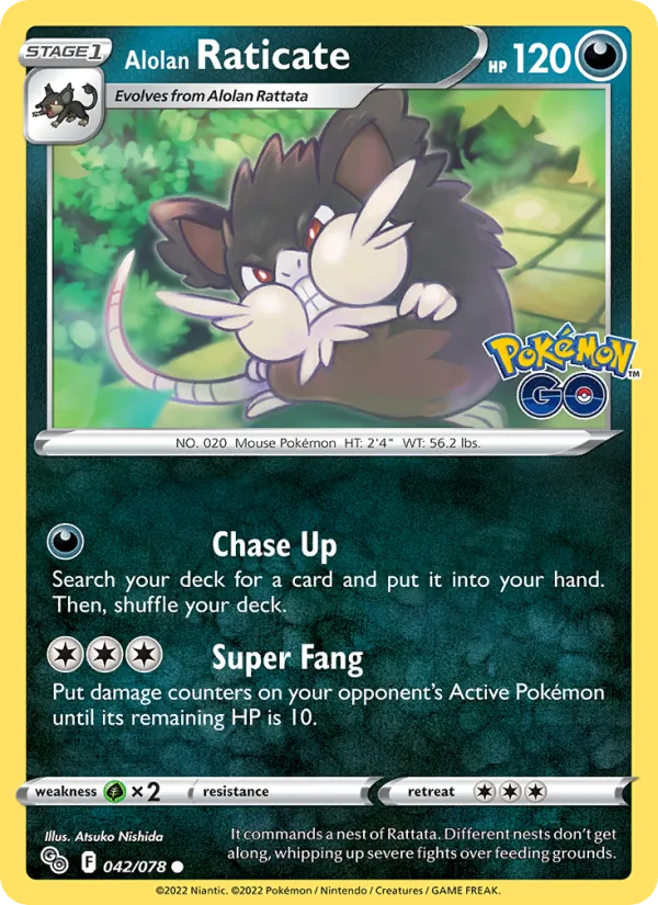 Alolan Raticate #042 – Pokémon GO card