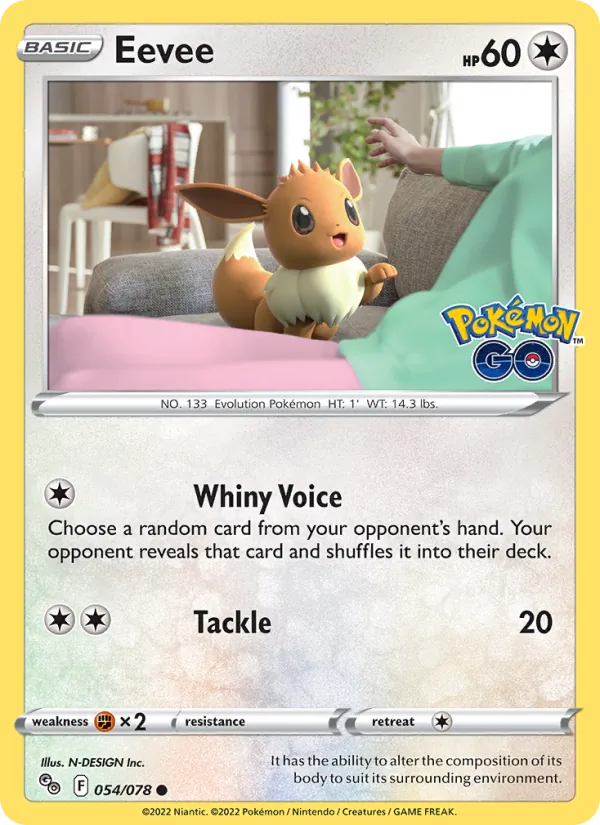 Eevee #054 – Pokémon GO card