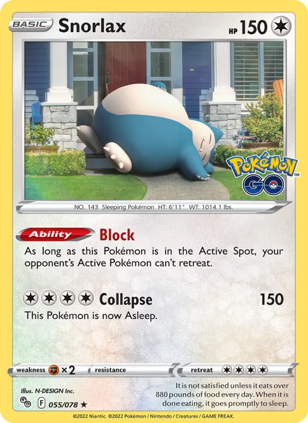 Snorlax #055 – Pokémon GO card