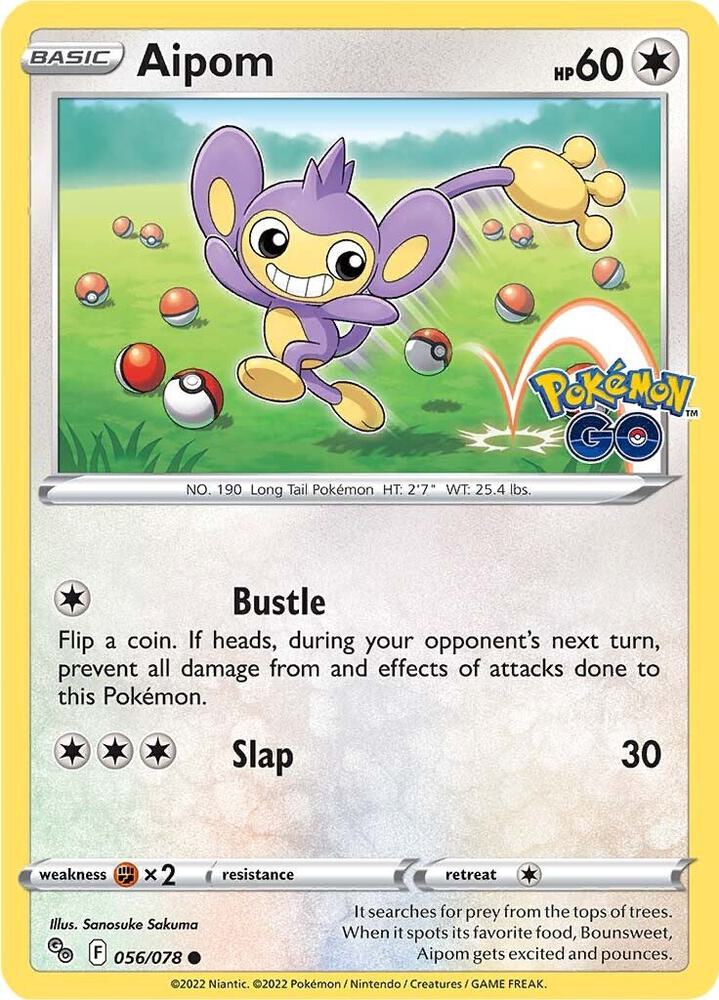 Aipom #056 – Pokémon GO card
