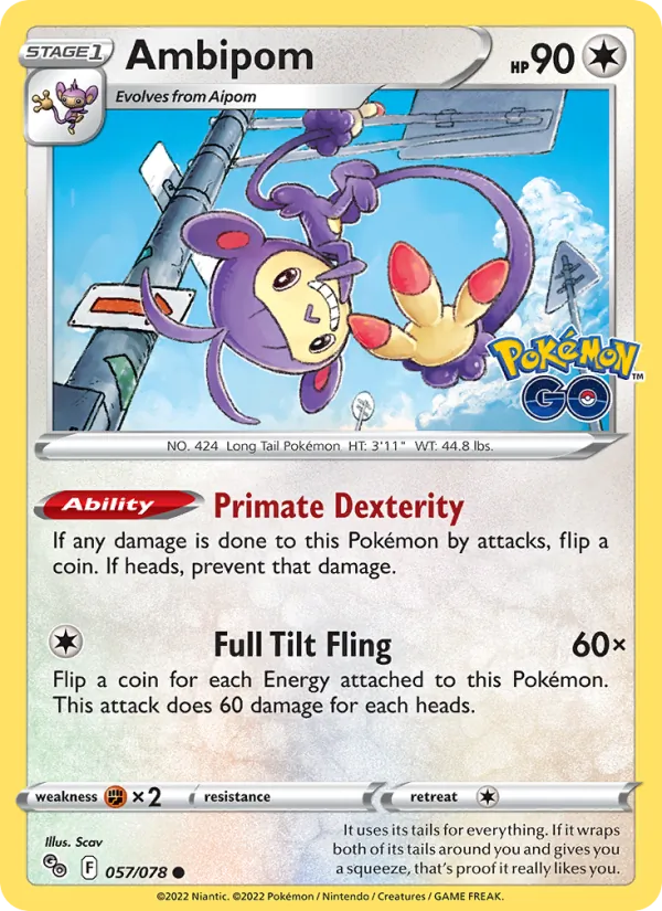 Ambipom #057 – Pokémon GO card