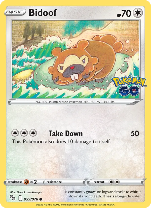 Bidoof #059 – Pokémon GO card