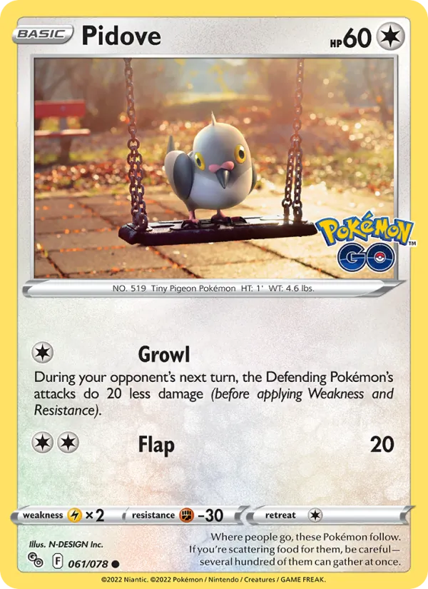 Pidove #061 – Pokémon GO card
