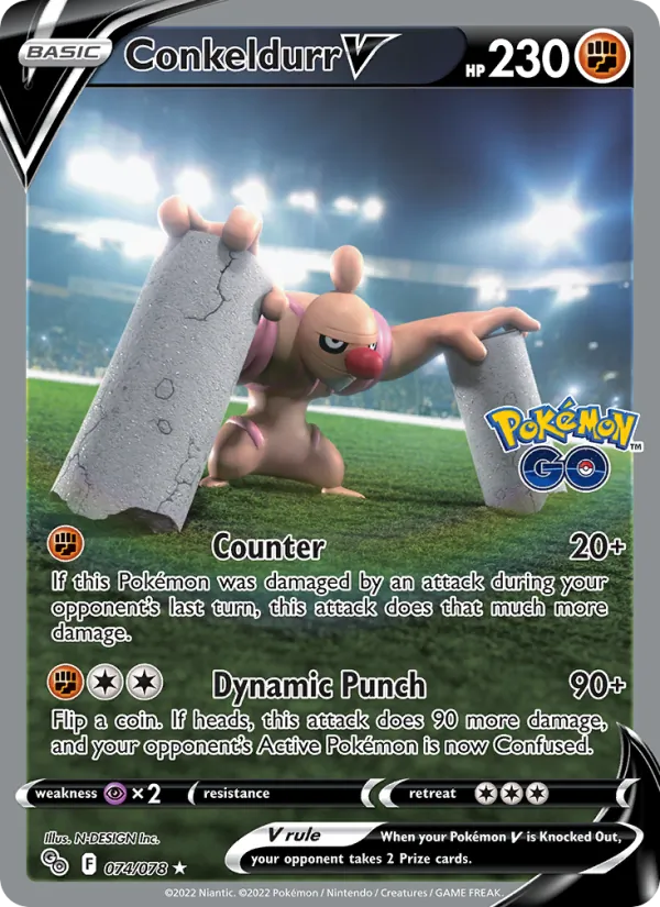 Conkeldurr V #074 – Pokémon GO card