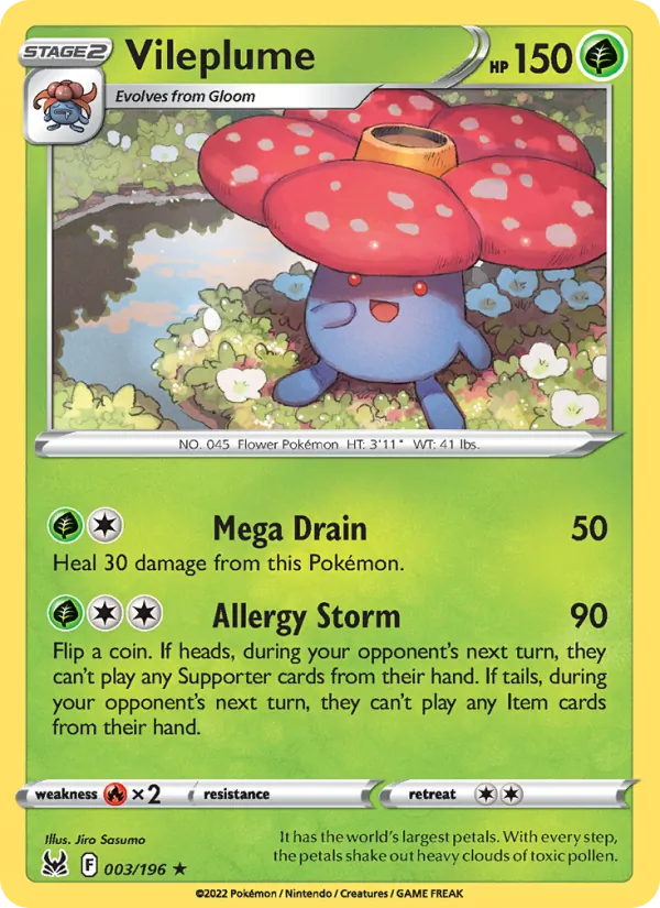 Vileplume #003 – Lost Origin card