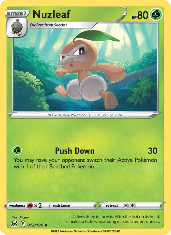 Nuzleaf #012 – Lost Origin card