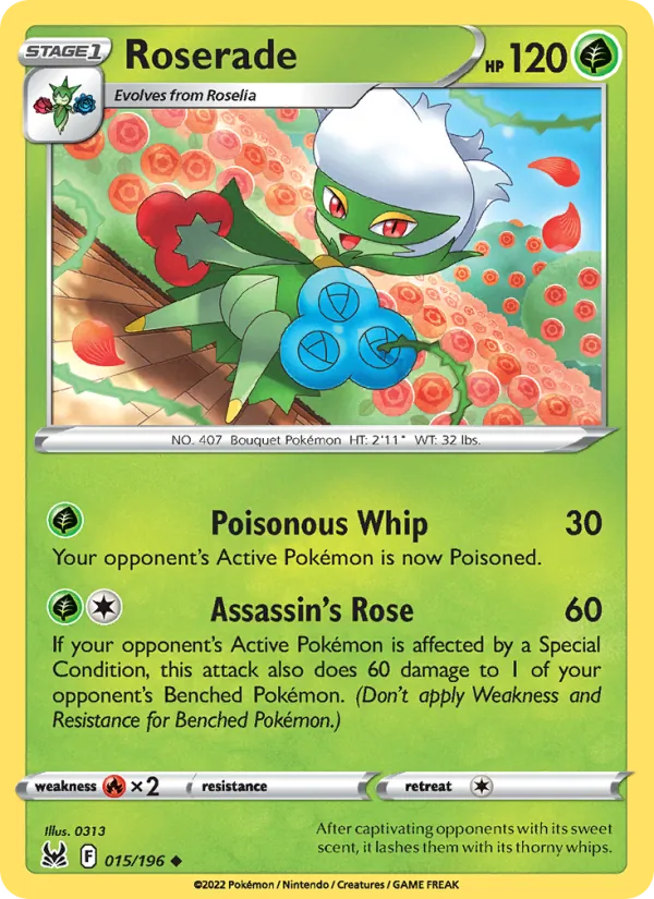 Roserade #015 – Lost Origin card