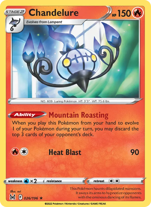 Chandelure #026 – Lost Origin card