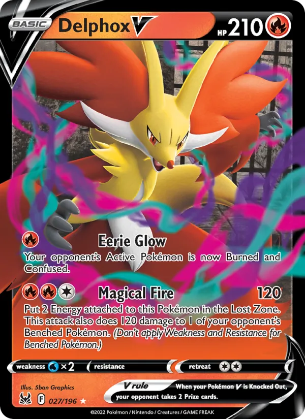 Delphox V #027 – Lost Origin card