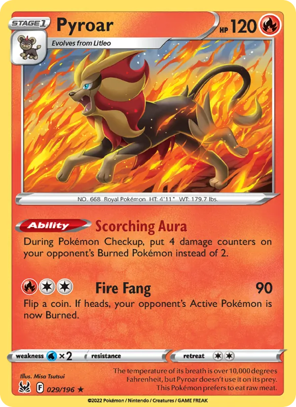 Pyroar #029 – Lost Origin card