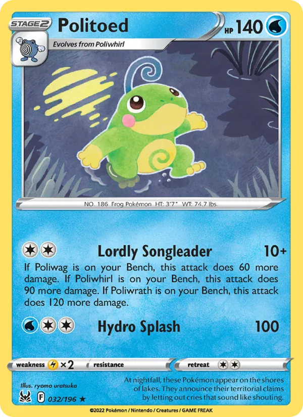 Politoed #032 – Lost Origin card