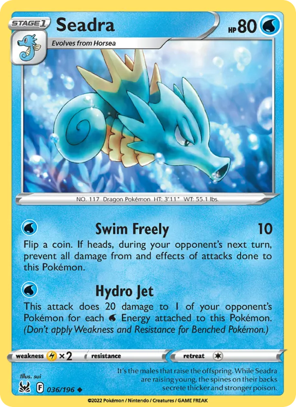 Seadra #036 – Lost Origin card