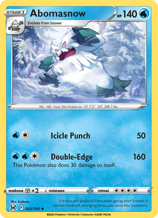 Abomasnow #043 – Lost Origin card