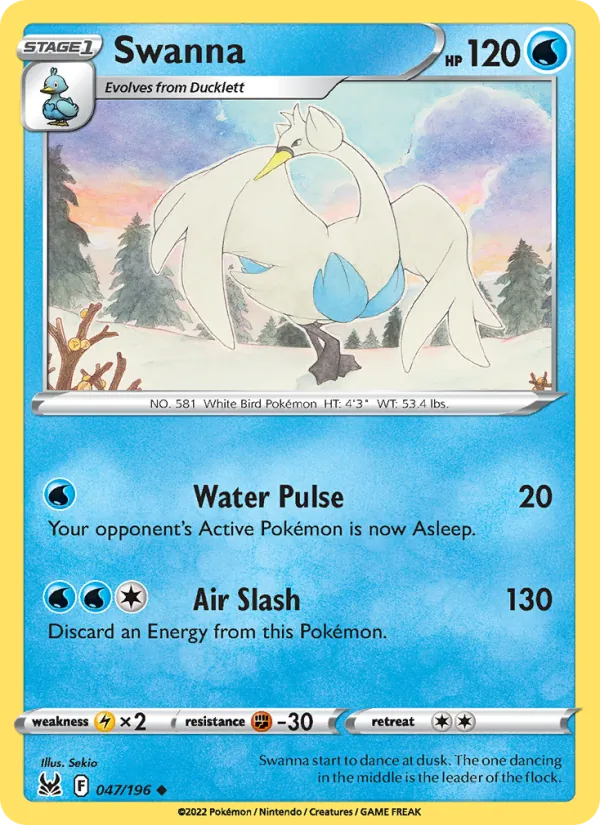 Swanna #047 – Lost Origin card