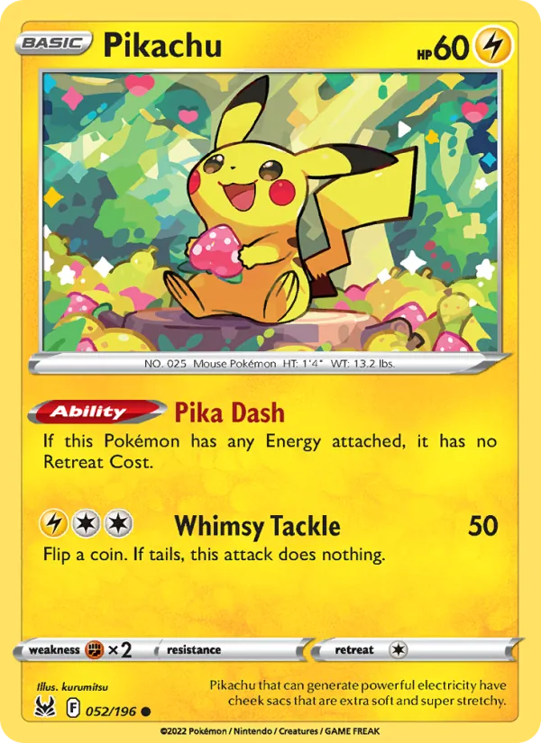 Pikachu #052 – Lost Origin card