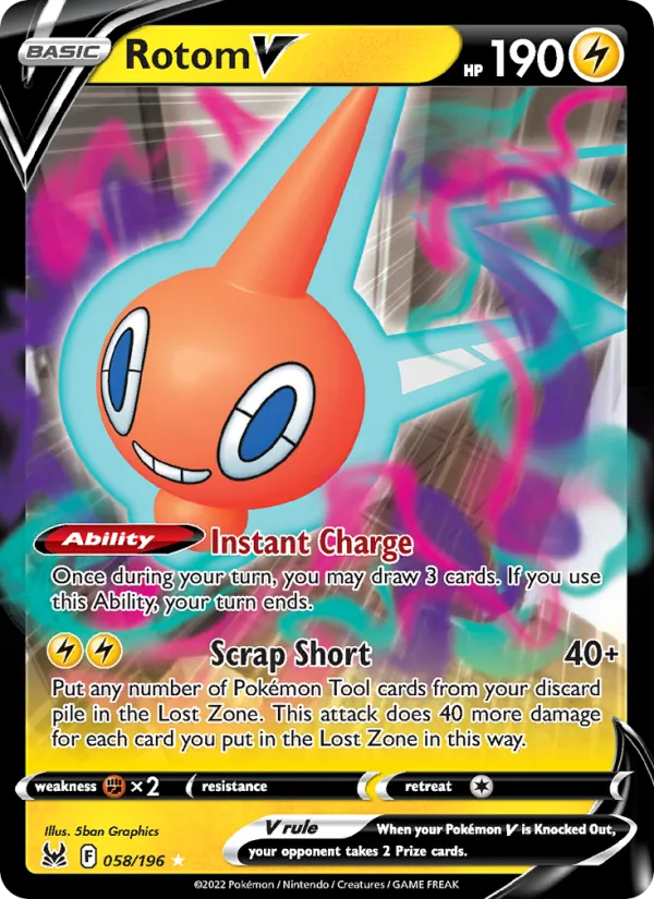 Rotom V #058 – Lost Origin card