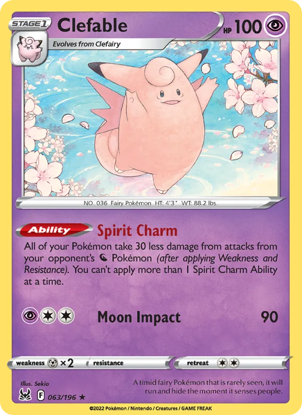 Clefable #063 – Lost Origin card