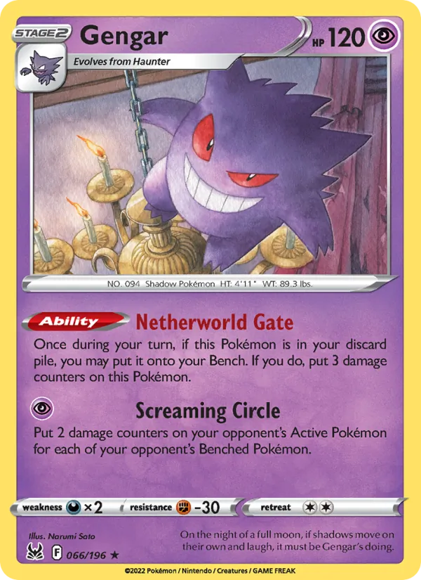Gengar #066 – Lost Origin card