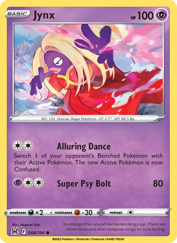 Jynx #068 – Lost Origin card