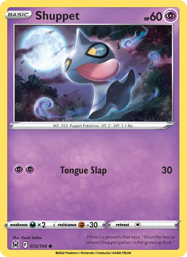 Shuppet #072 – Lost Origin card
