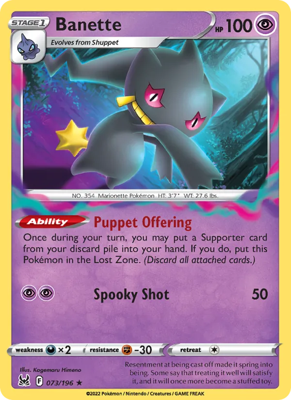 Banette #073 – Lost Origin card