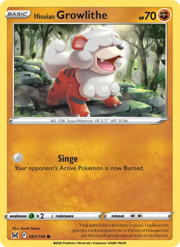 Hisuian Growlithe #083 – Lost Origin card