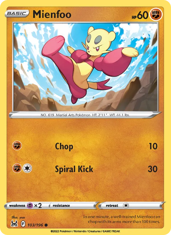 Mienfoo #103 – Lost Origin card