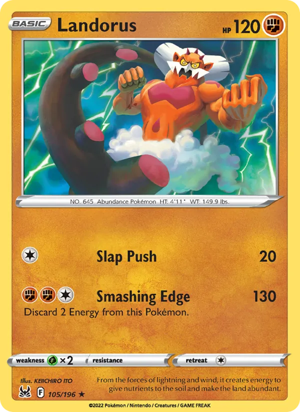 Landorus #105 – Lost Origin card