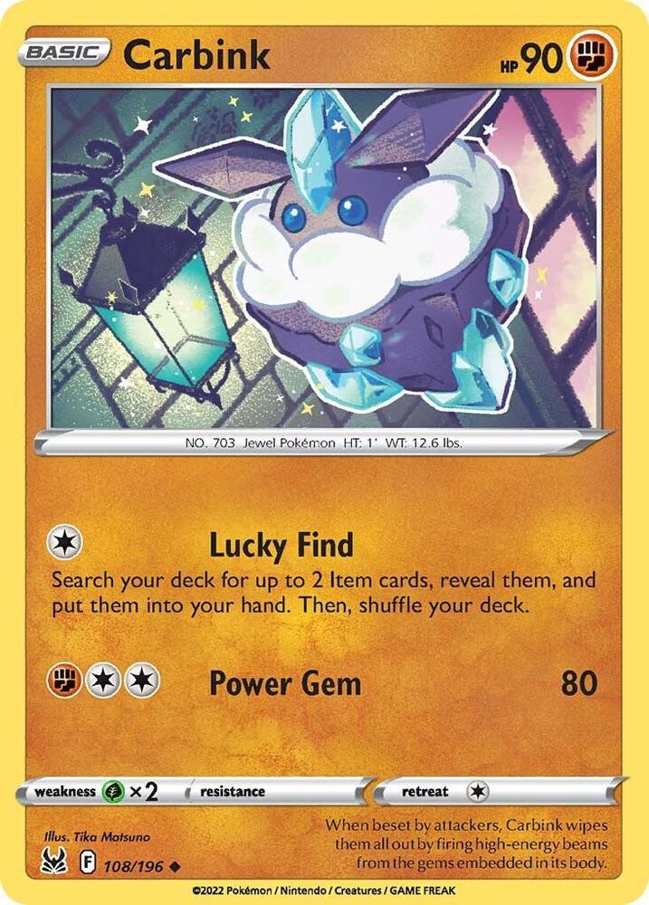 Carbink #108 – Lost Origin card