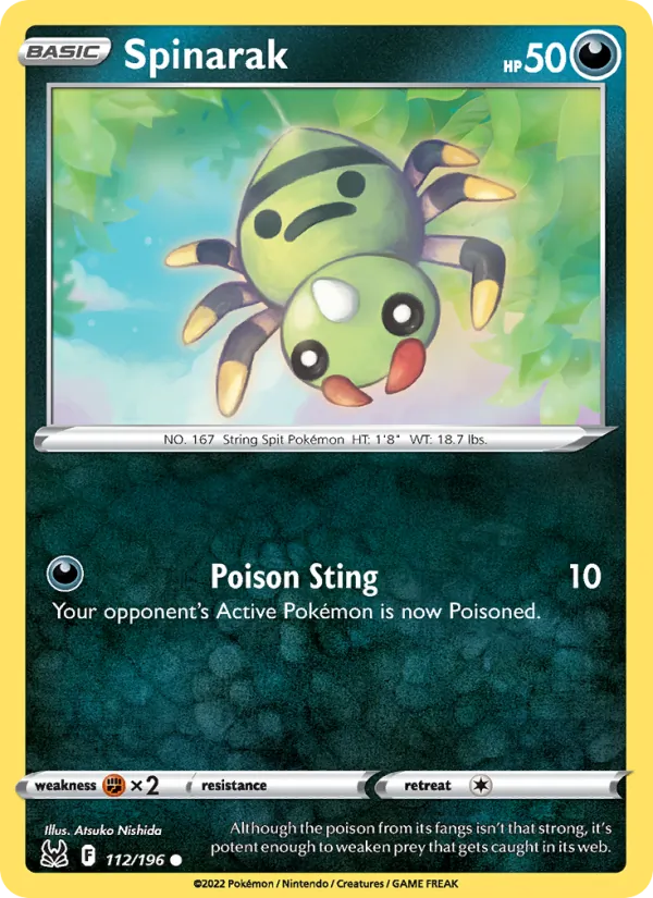 Spinarak #112 – Lost Origin card