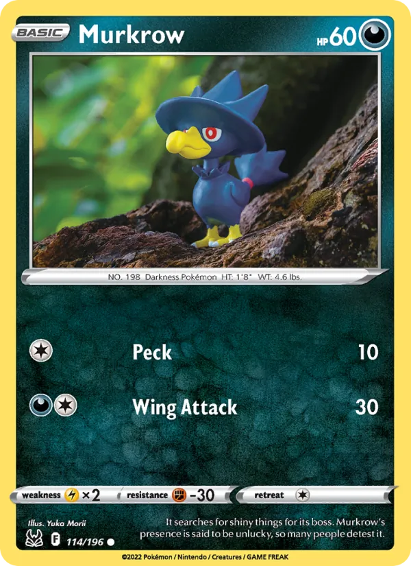 Murkrow #114 – Lost Origin card