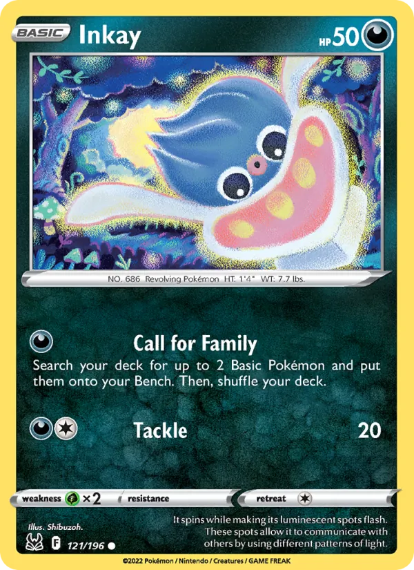 Inkay #121 – Lost Origin card