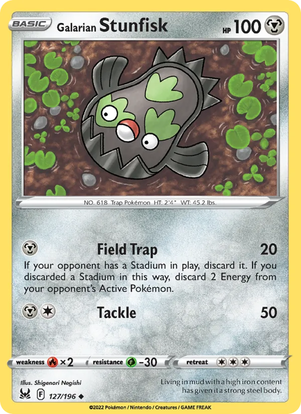 Galarian Stunfisk #127 – Lost Origin card