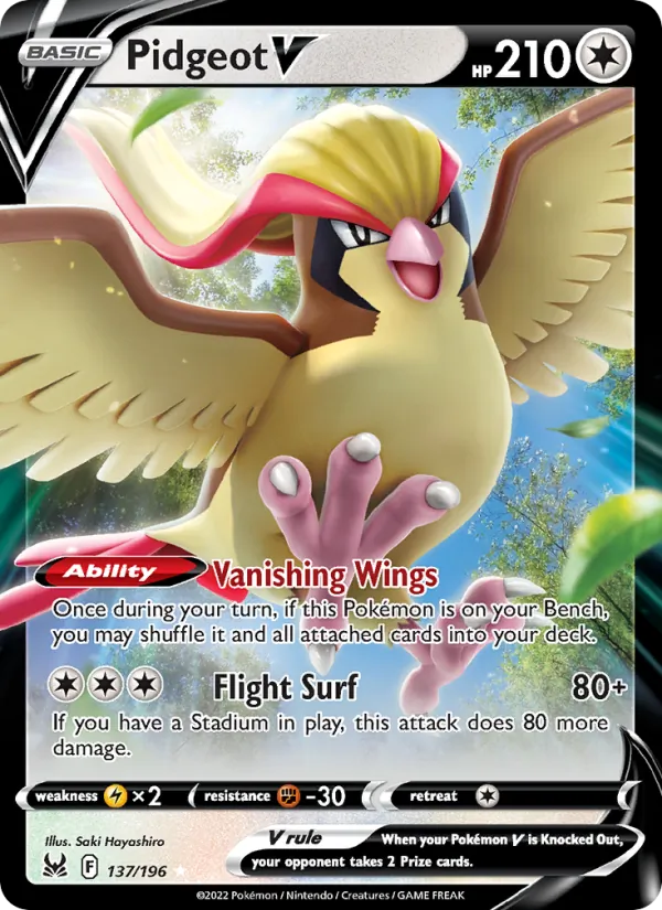 Pidgeot V #137 – Lost Origin card