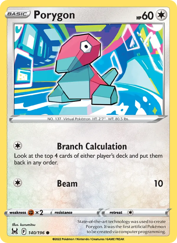 Porygon #140 – Lost Origin card