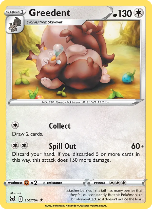Greedent #151 – Lost Origin card