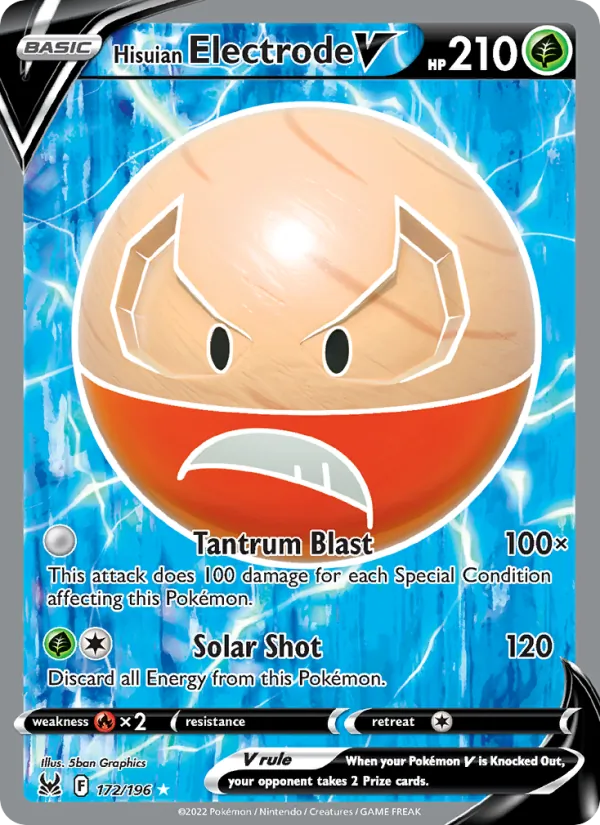 Hisuian Electrode V #172 – Lost Origin card