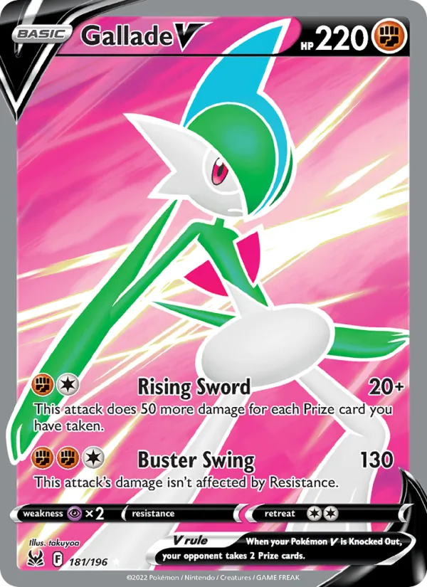 Gallade V #181 – Lost Origin card