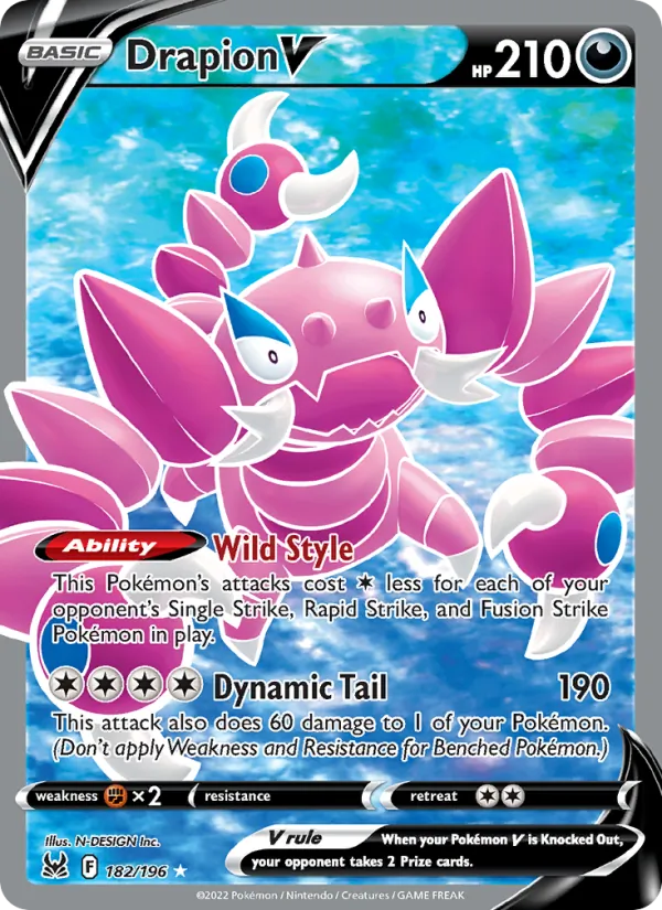 Drapion V #182 – Lost Origin card