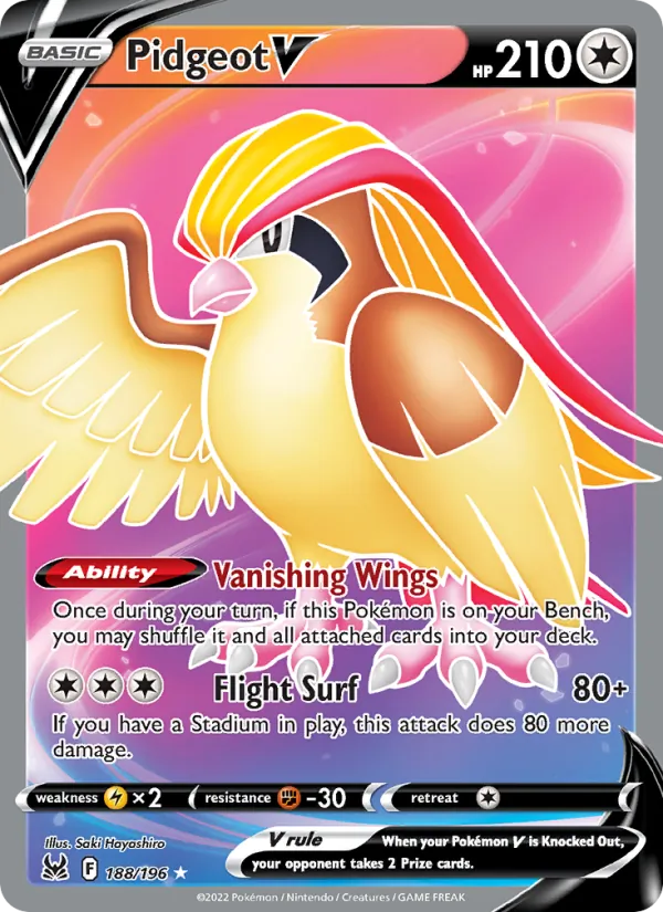 Pidgeot V #188 – Lost Origin card