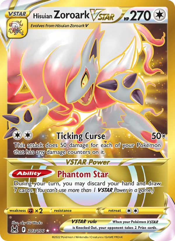Hisuian Zoroark VSTAR #213 – Lost Origin card