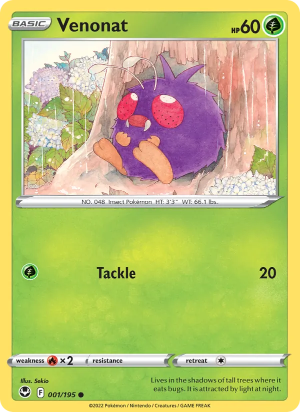 Venonat #001 – Silver Tempest card