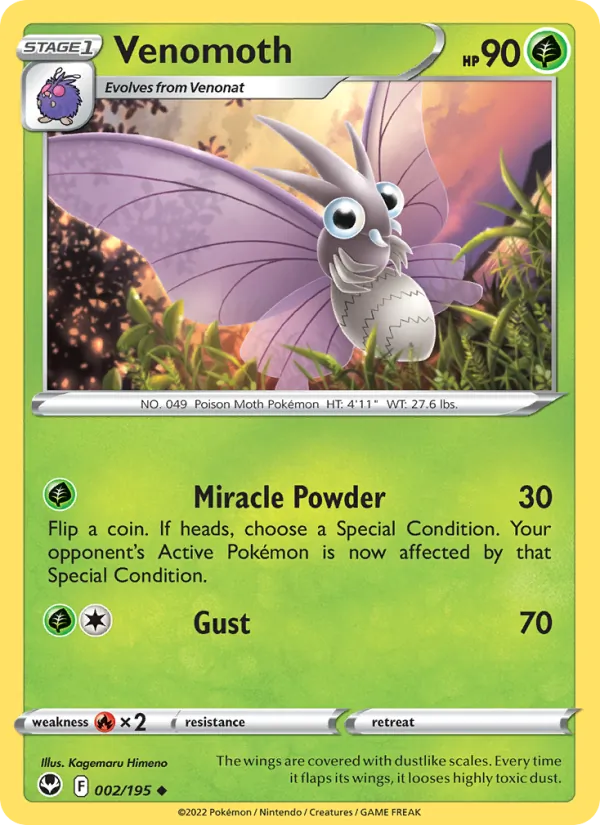 Venomoth #002 – Silver Tempest card
