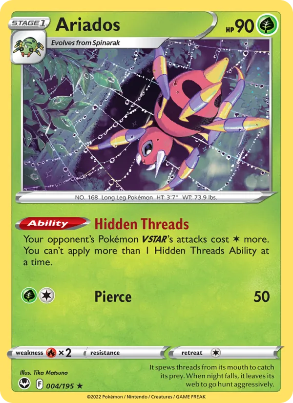 Ariados #004 – Silver Tempest card