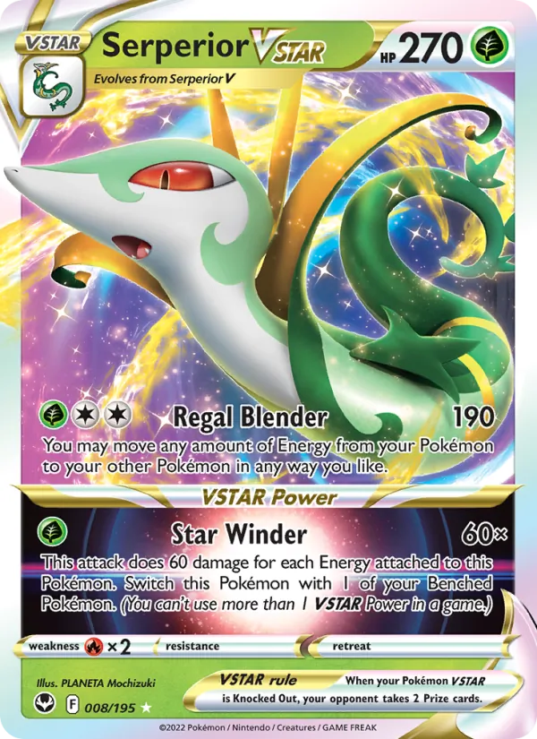 Serperior VSTAR #008 – Silver Tempest card