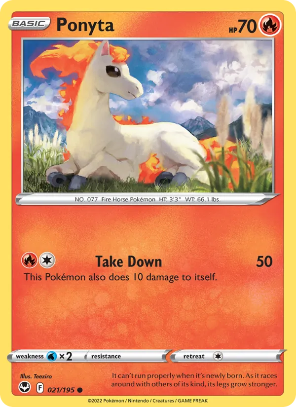 Ponyta #021 – Silver Tempest card