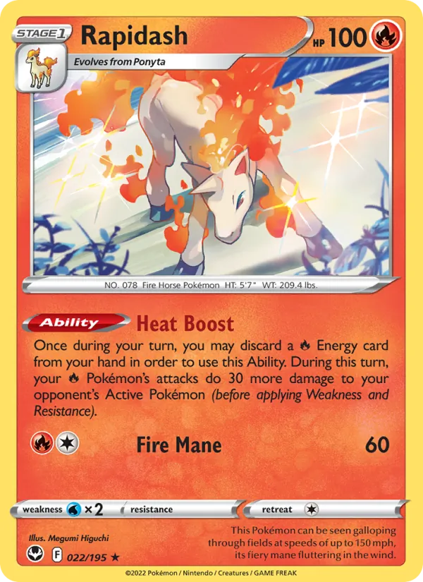 Rapidash #022 – Silver Tempest card