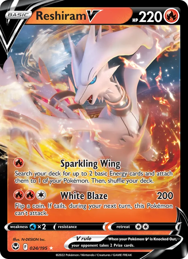 Reshiram V #024 – Silver Tempest card