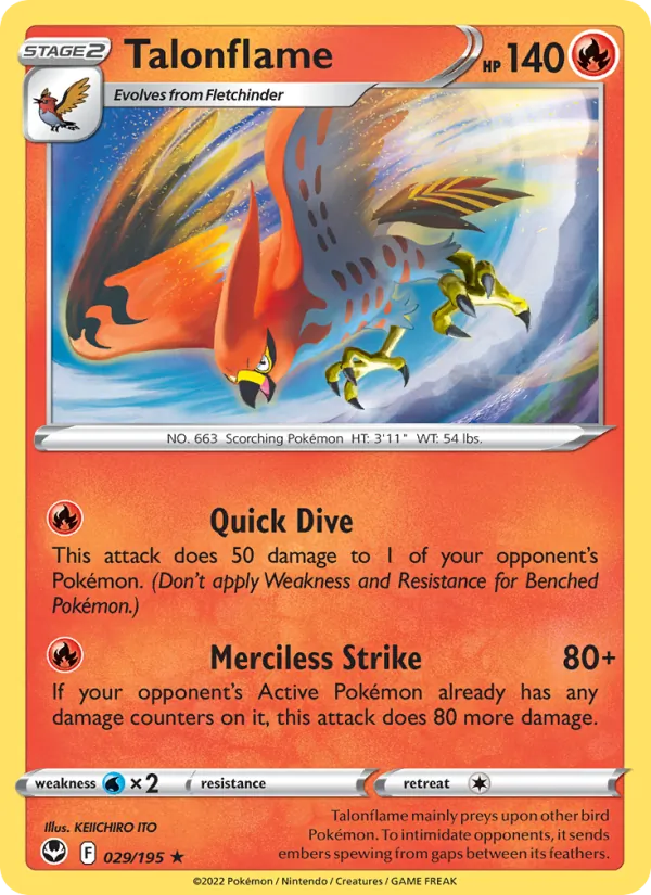 Talonflame #029 – Silver Tempest card